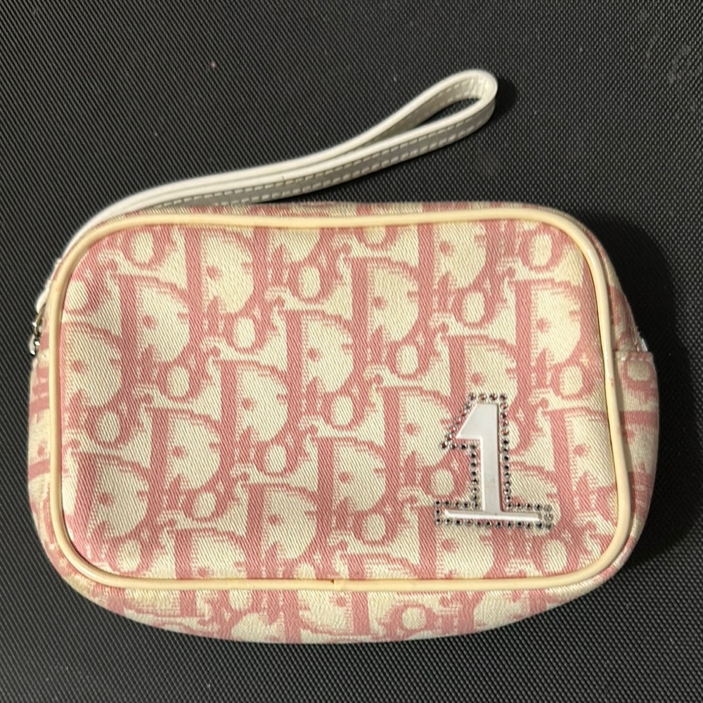 Dior Pink and Cream Monogram Wristlet - Picture 7 of 7